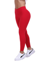 Bon Bon Up Women’s Cotton Leggings Red with Internal Shaper and Butt Lifter (REF.1015)