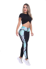 Bon Bon Up Black & Multicolor Design Leggings for Women with Internal Body Shaper and Butt Lifter (REF.1103)