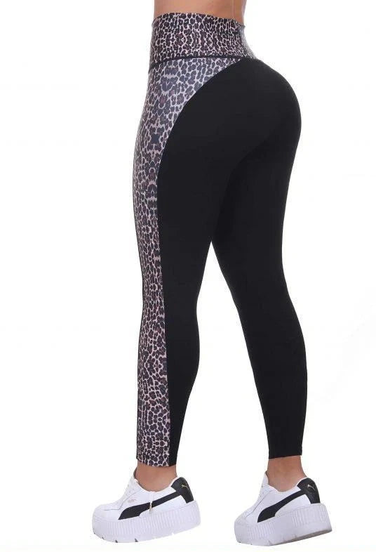 Bon Bon Up Stamped Animal Print Sport Leggings with Inner Body Shaper (REF.1106)