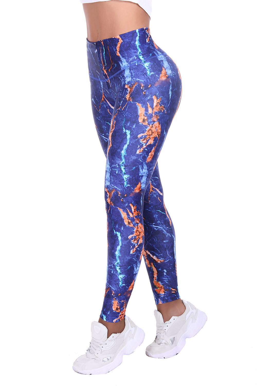 Bon Bon Up Women Blue Printed Leggings with Slim (REF.1158)