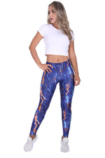 Bon Bon Up Women Blue Printed Leggings with Slim (REF.1158)