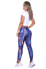 Bon Bon Up Women Blue Printed Leggings with Slim (REF.1158)