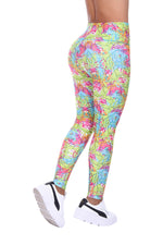 Bon Bon Up Women’s Printed Leggings Green and Pink (REF.1161)