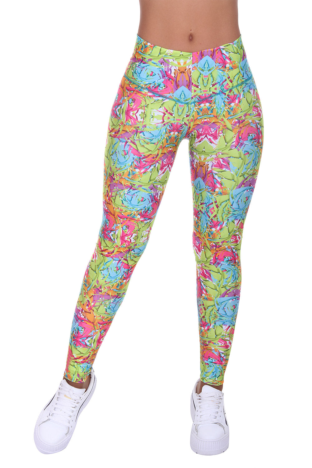 Bon Bon Up Women’s Printed Leggings Green and Pink (REF.1161)