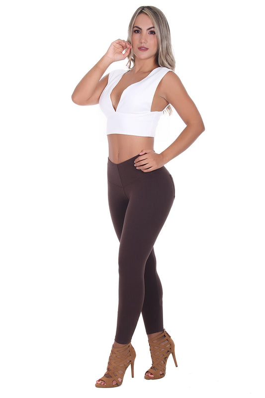 Bon Bon Up Women’s Cotton Leggings with Internal Shaper Pockets and Butt Lifter (REF.1165)