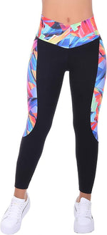 Bon Bon Up Black and Multicolored Sport Leggings with Internal Body Shaper and Butt Lifter (REF.1218)