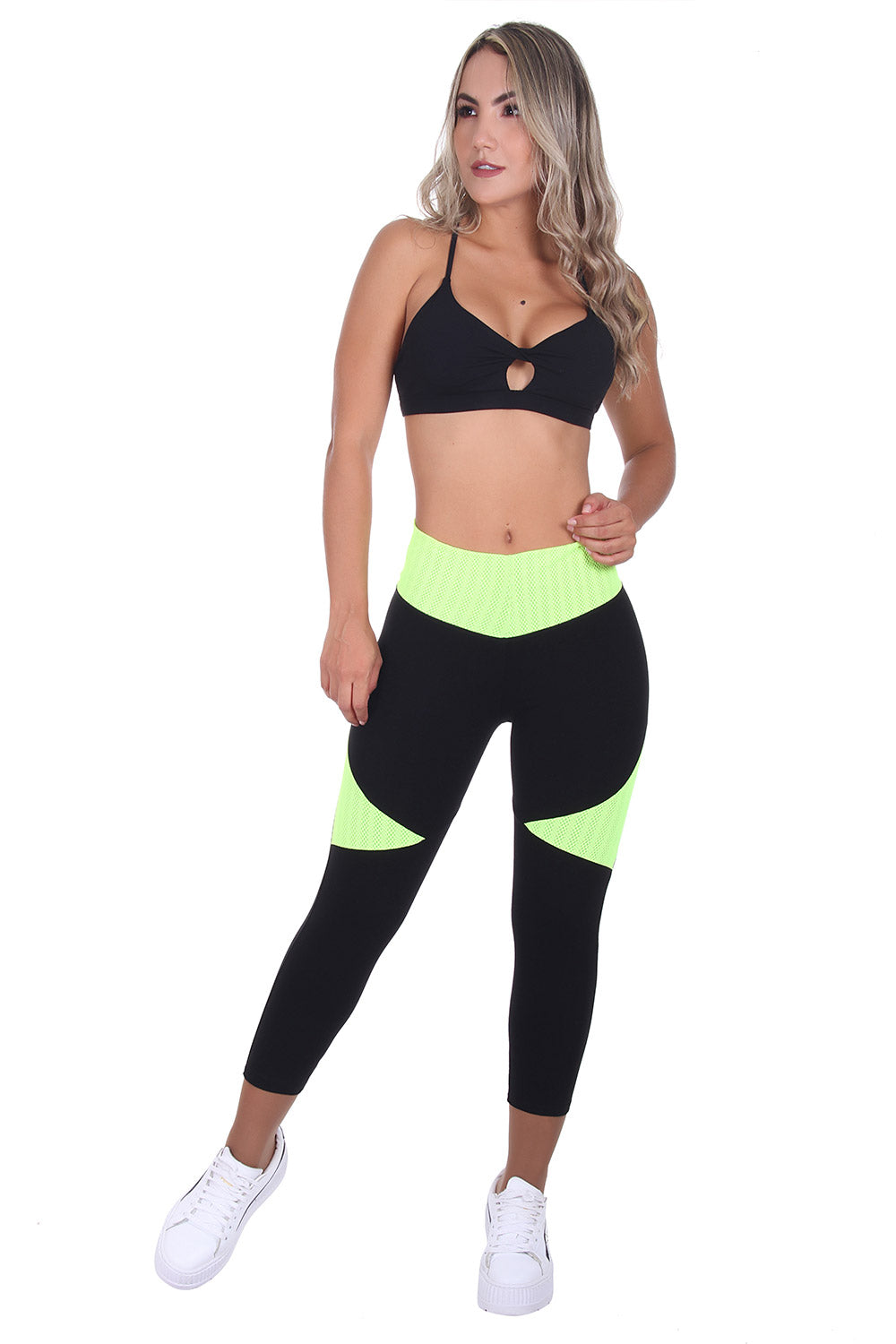 Bon Bon Up Green Waist Leggings with Internal Body Shaper and Butt Lifter (REF.1222)