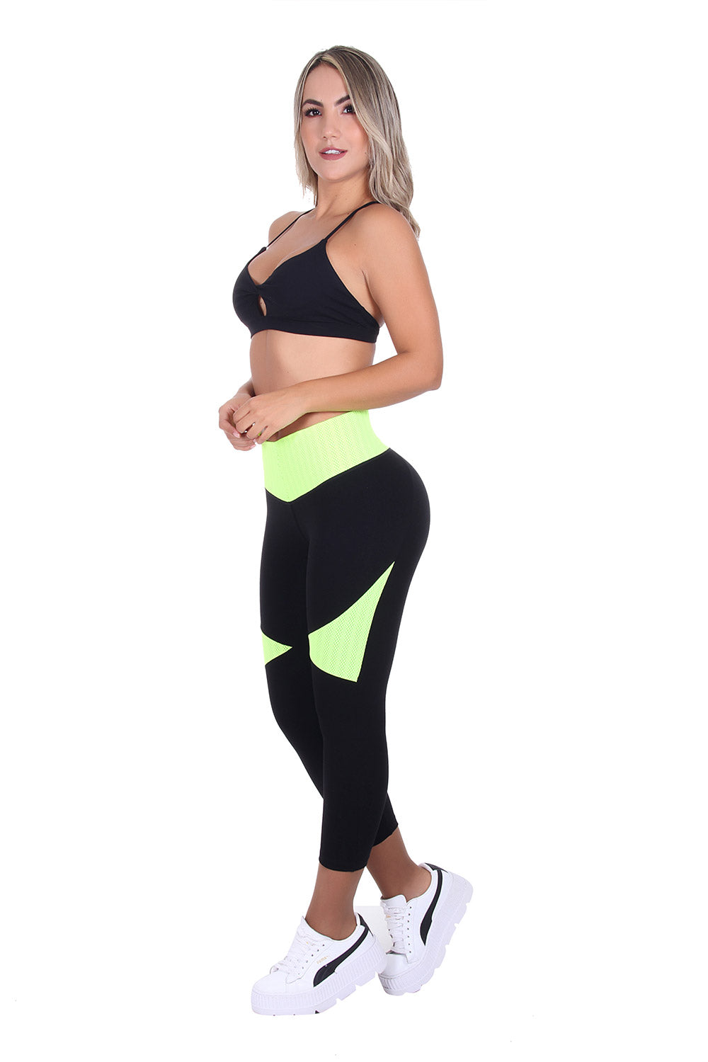 Bon Bon Up Green Waist Leggings with Internal Body Shaper and Butt Lifter (REF.1222)