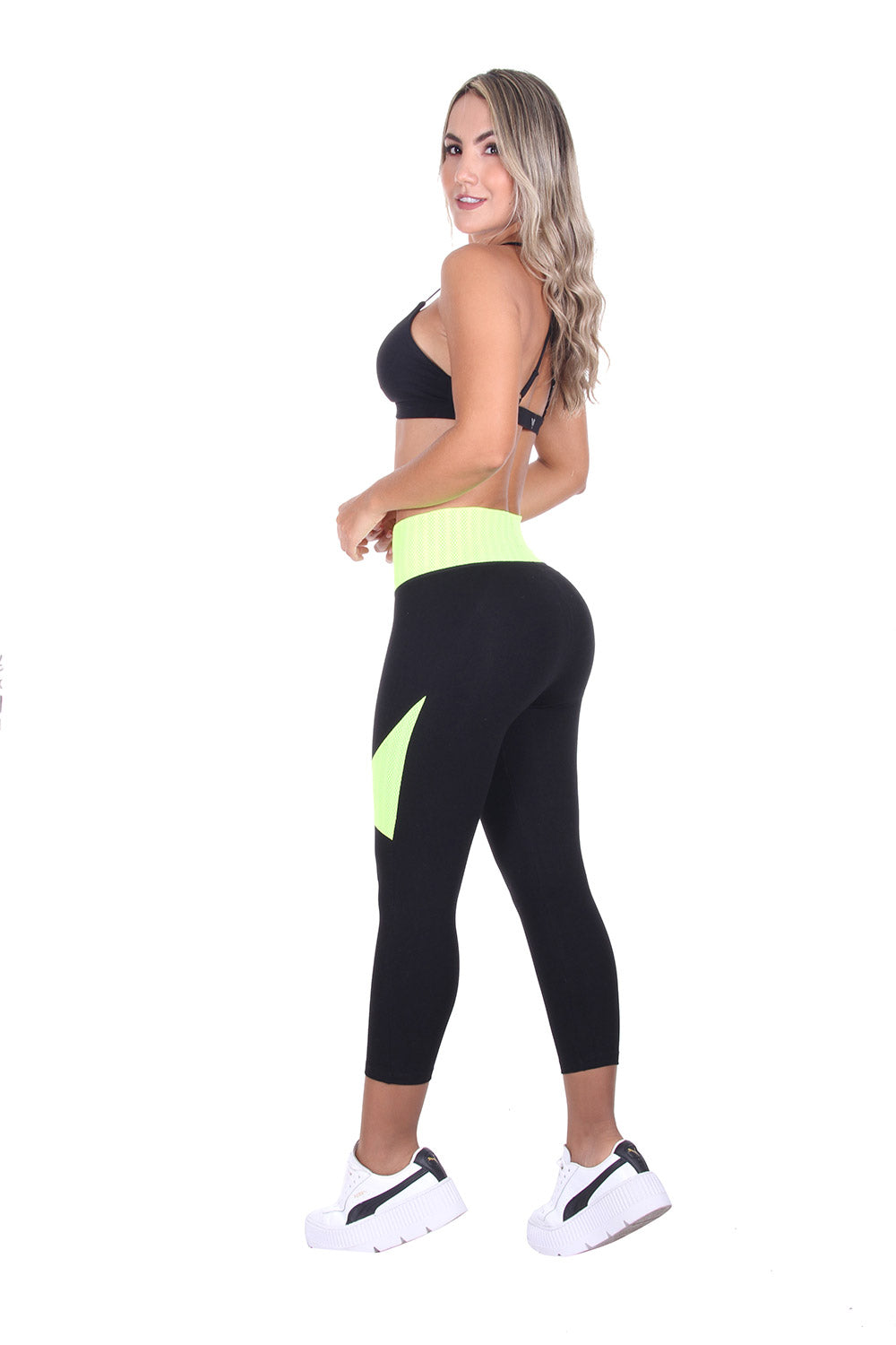 Bon Bon Up Green Waist Leggings with Internal Body Shaper and Butt Lifter (REF.1222)