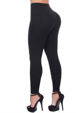 Bon Bon Up Black Designed Legging for Women with Internal Body Shaper and Butt Lifter (REF.1012)