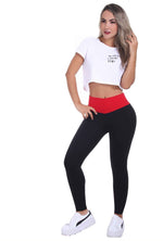 Bon Bon Up Designed Red and Black Legging for Women with Internal Body Shaper and Butt Lifter (REF.1031)