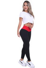 Bon Bon Up Designed Red and Black Legging for Women with Internal Body Shaper and Butt Lifter (REF.1031)