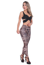 Bon Bon Up Designed Brown Legging for Women with Internal Body Shaper and Butt Lifter (REF.1156)