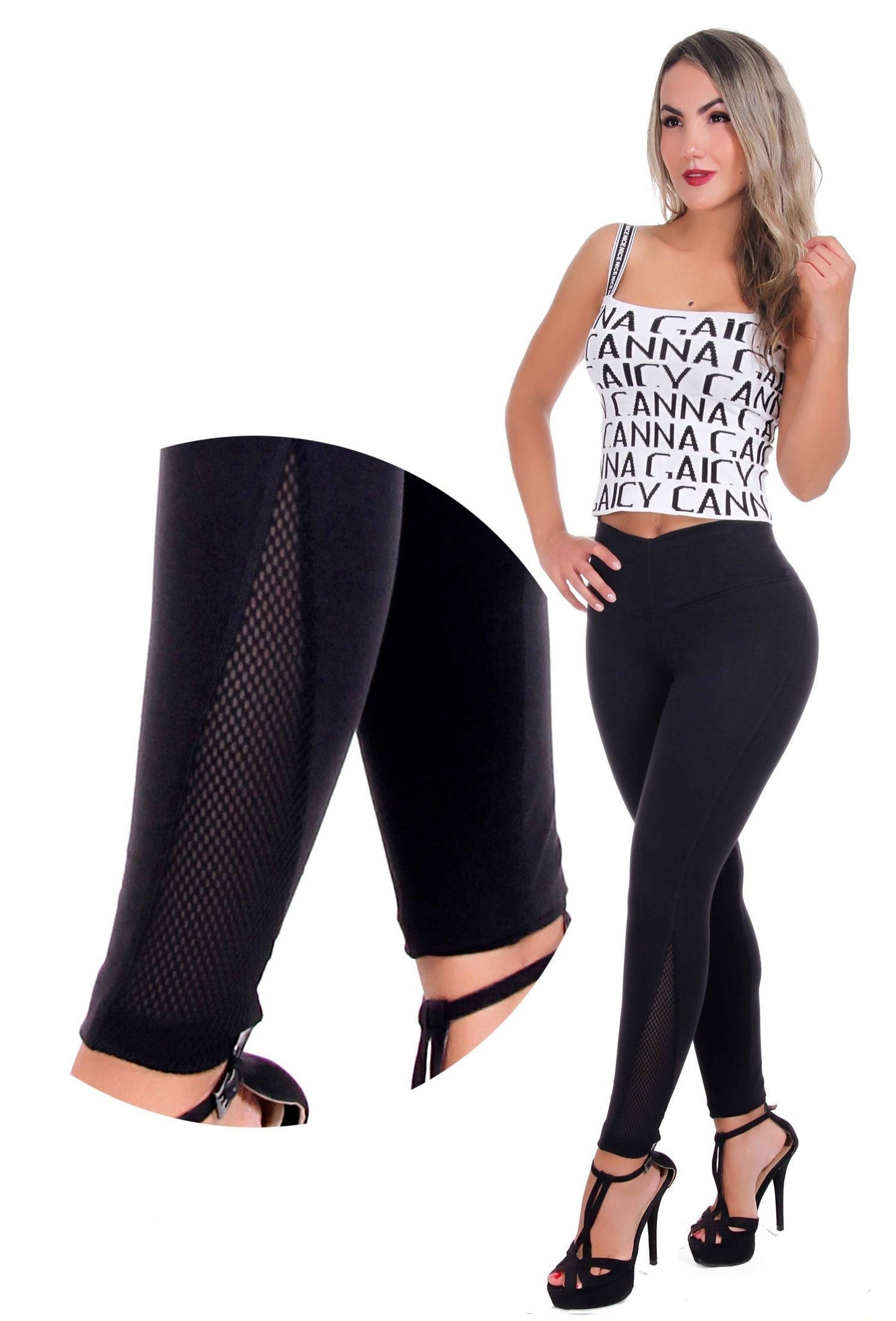 Bon Bon Up Designed Legging for Women with Internal Body Shaper and Butt Lifter (REF.1194)