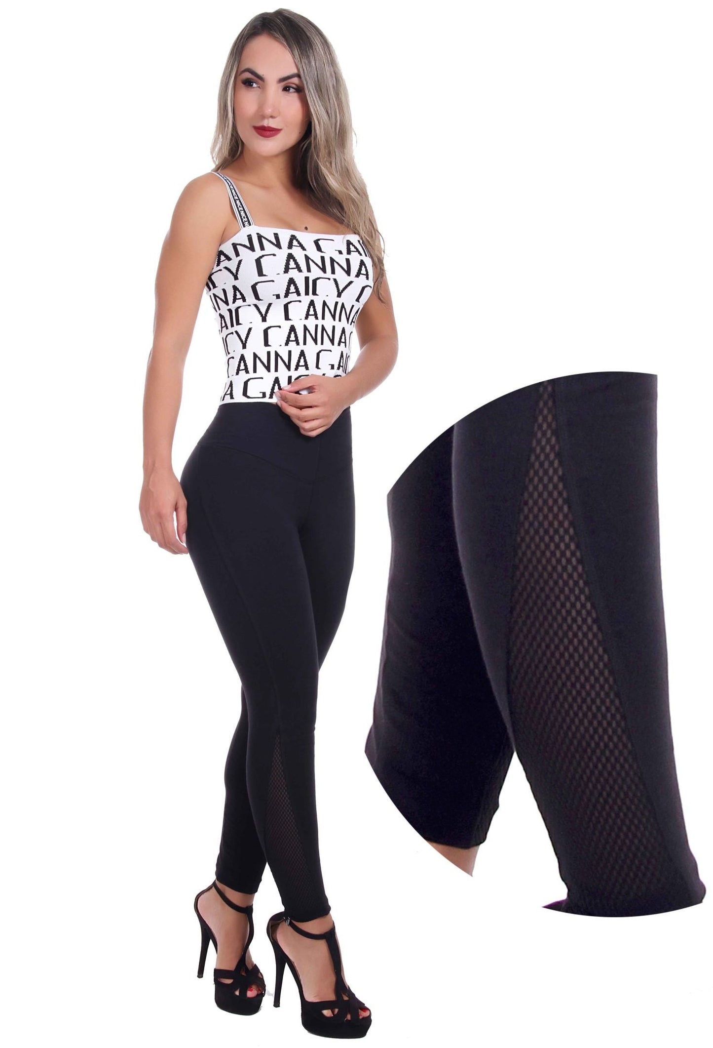 Bon Bon Up Designed Legging for Women with Internal Body Shaper and Butt Lifter (REF.1194)