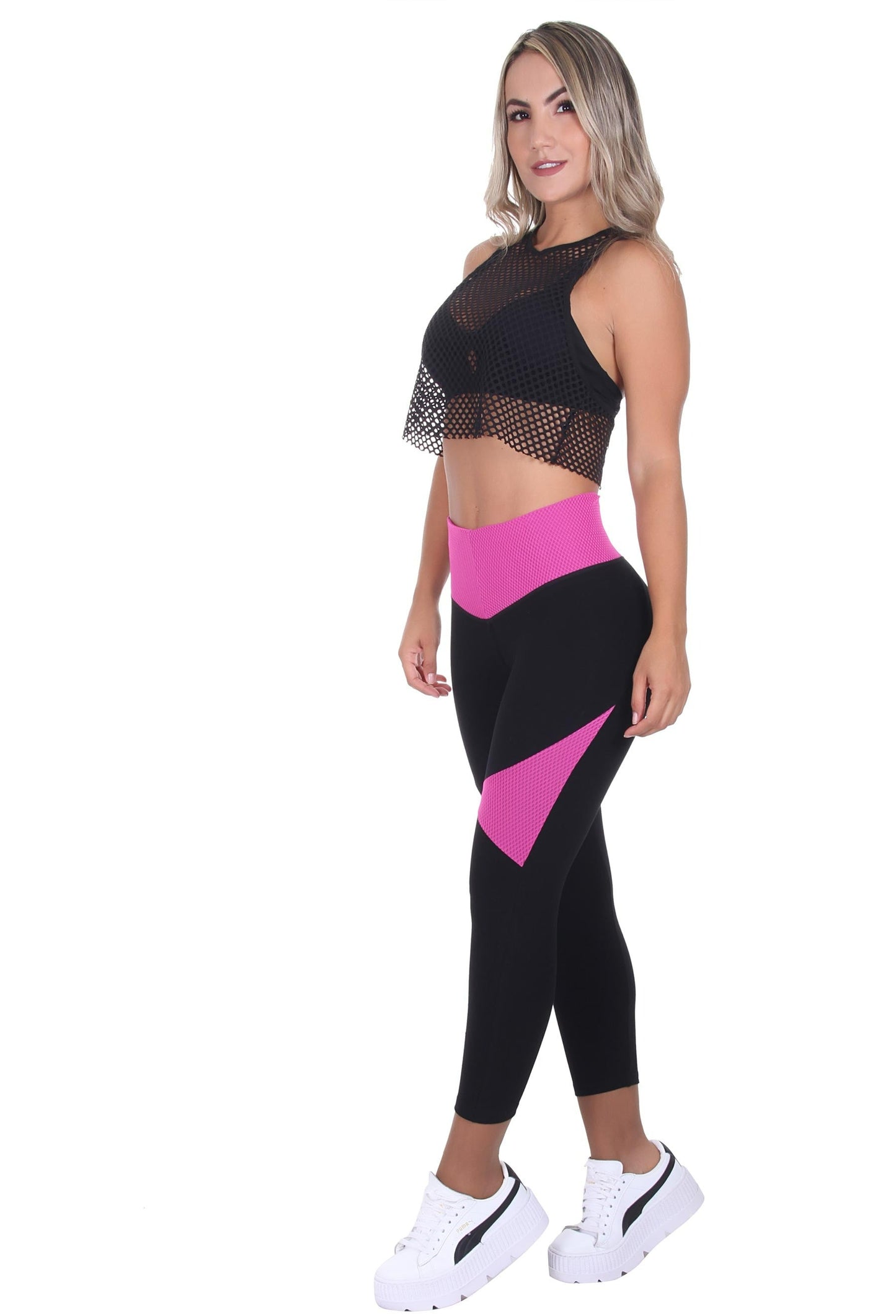 Bon Bon Up Designed Legging Pink for Women with Internal Body Shaper and Butt Lifter (REF.1223)